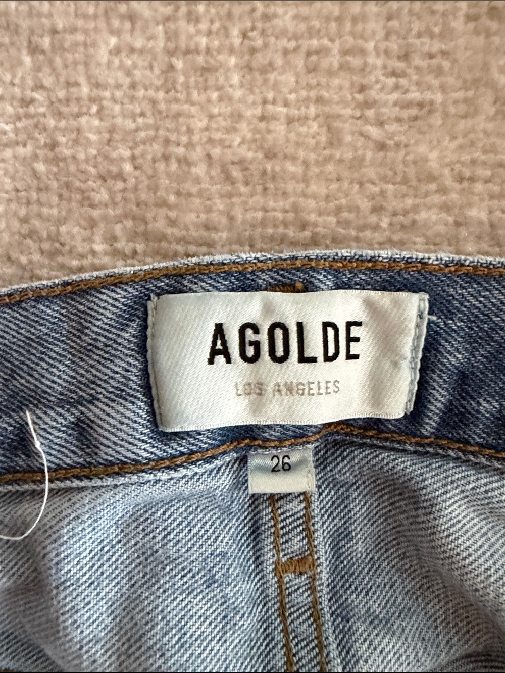 Agolde Light Wash Button-Fly Straight Leg Jeans - Picture 5 of 7